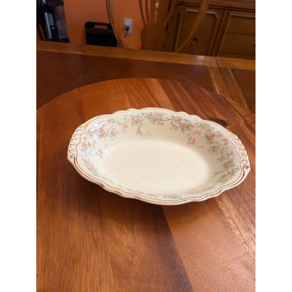 Vintage Homer Laughlin Virginia Rose 9" Vegetable Bowl VR-119 Almond Blossom